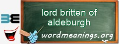 WordMeaning blackboard for lord britten of aldeburgh